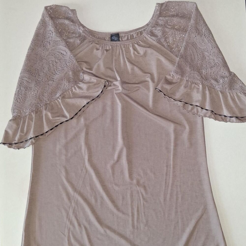 Unbranded Women's Tan and Brown Blouse